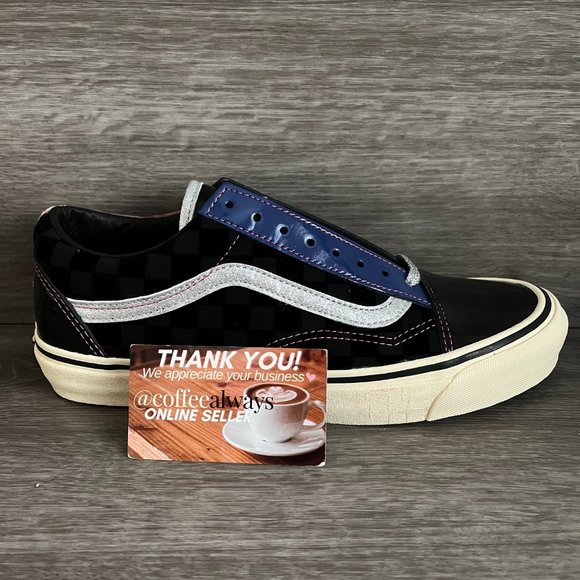 🥳 HP 🥳 Vans Sinner's Club Og Old Skool Lx Black Yellow Size 8.5 Men's NWOB - Picture 3 of 12